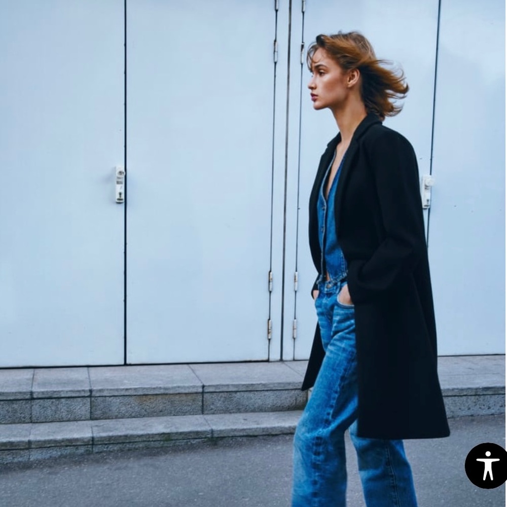 Medium NWT - Zara Black Lapel Coat